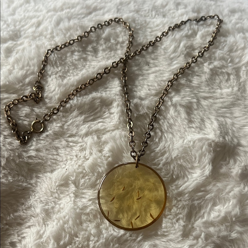 Gold Chain Necklace with Yellow Make a Wish Pendant